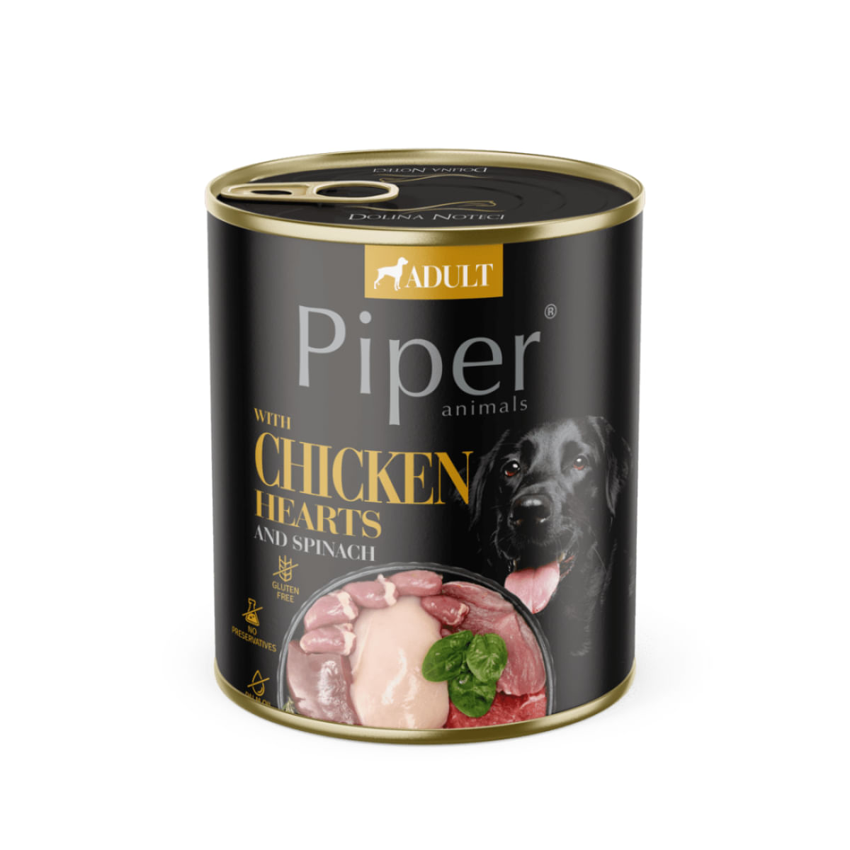 PIPER Animals, XS-XL, Inimi de Pui și spanac, conservă hrană umedă câini, (în aspic), 800g PIPER Animals, XS-XL, Inimi de Pui si Spanac, conservă hrană umedă câini, (în aspic), 400g