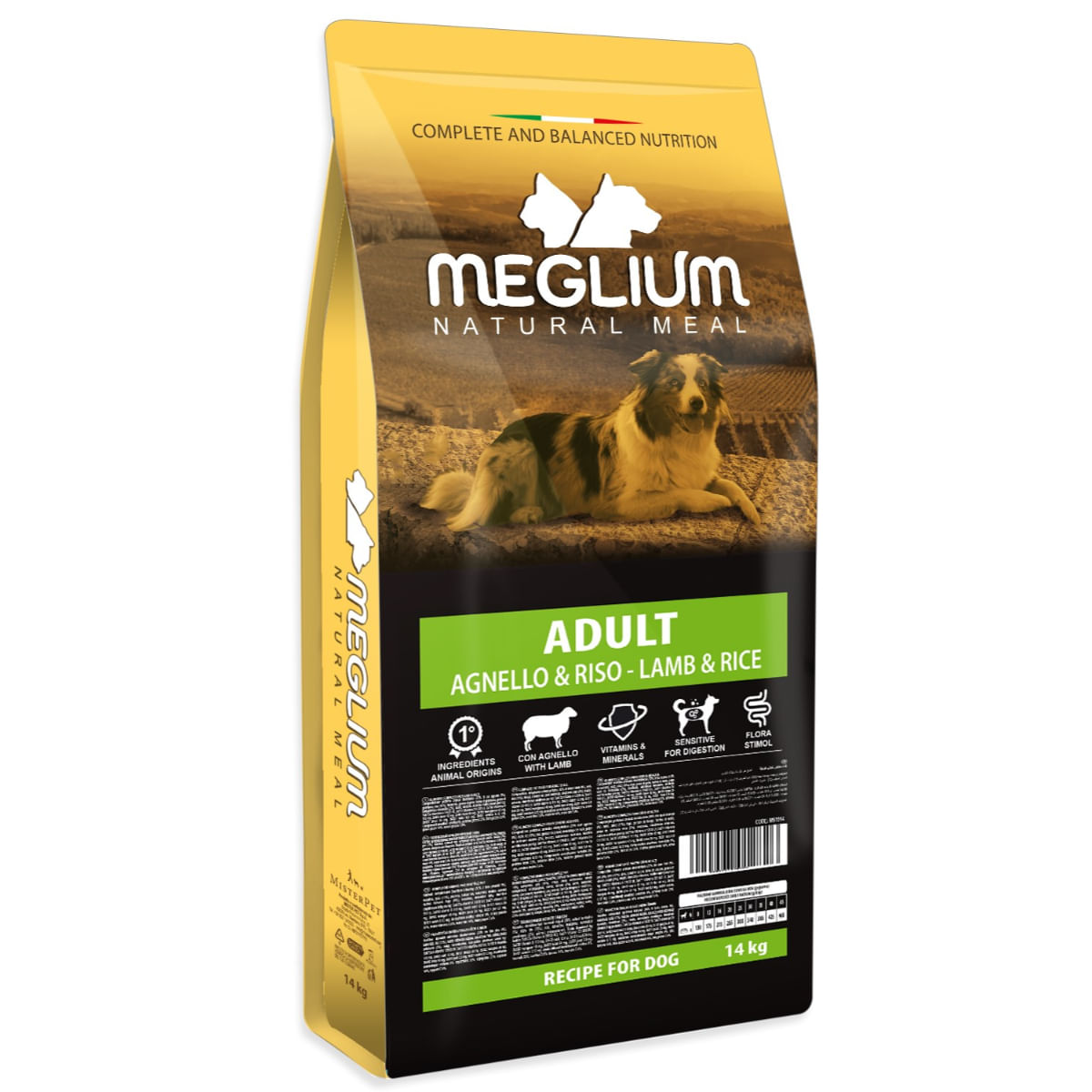 MEGLIUM Sensible, S-XL, Miel și Orez, hrană uscată câini, sistem digestiv, 14kg