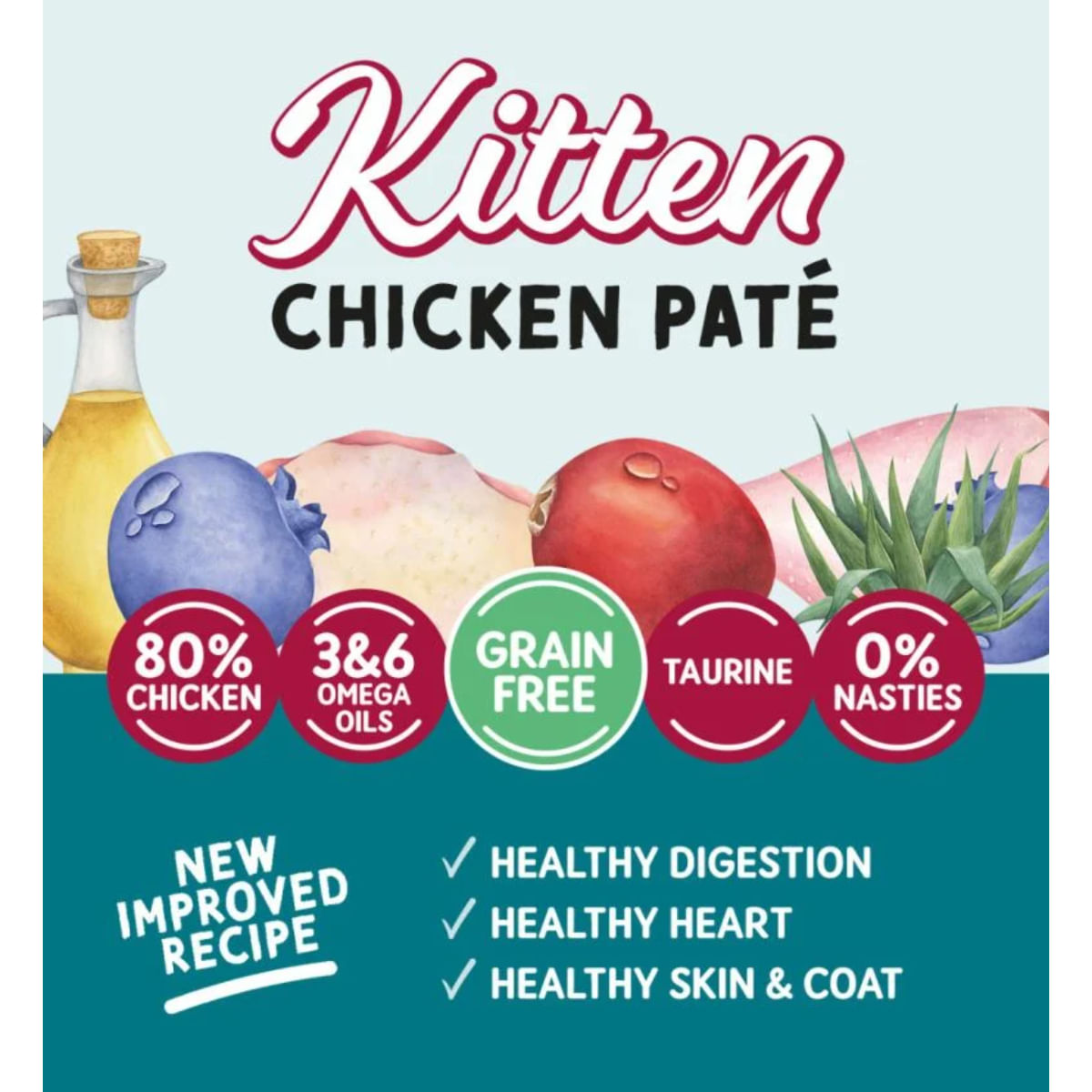 NATURO Kitten, Pui, plic hrană umedă fără cereale pisici junior, (pate), 85g