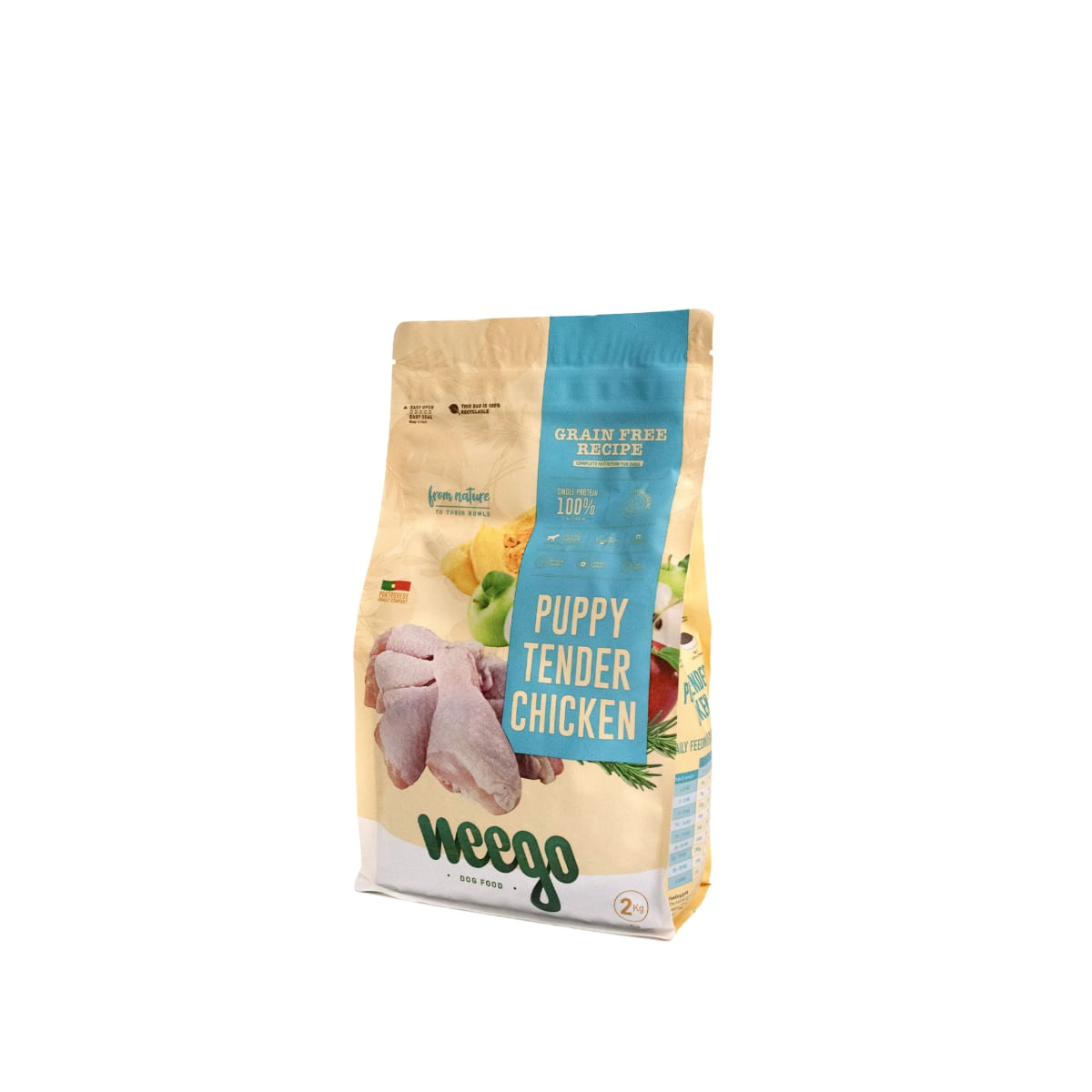 WEEGO Puppy Tender Chicken, XS-XL, Pui, hrană uscată fără cereale câini junior, 2kg