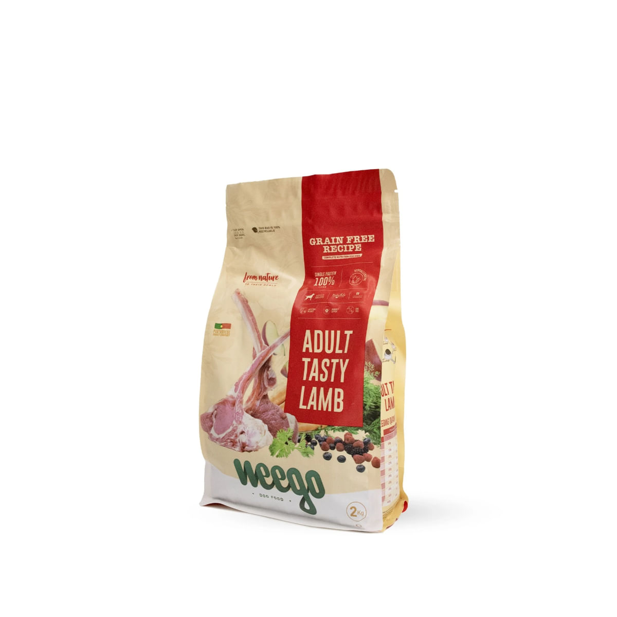 WEEGO Tasty Lamb, XS-XL, Miel, hrană uscată monoproteică fără cereale câini, 2kg