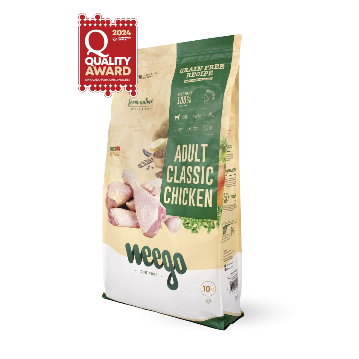 WEEGO Classic Chicken, XS-XL, Pui, hrană uscată monoproteică fără cereale câini, 10kg