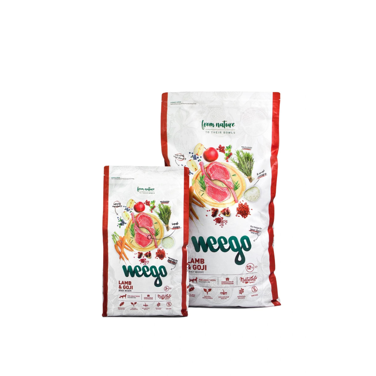 WEEGO, XS-XL, Miel și Goji, hrană uscată câini, 3kg