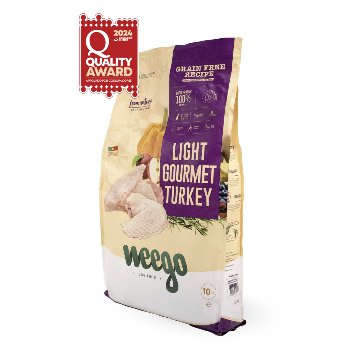 WEEGO Light Gourment Turkey, XS-XL, Curcan, hrană uscată monoproteică fără cereale câini senior, obezitate, 10kg