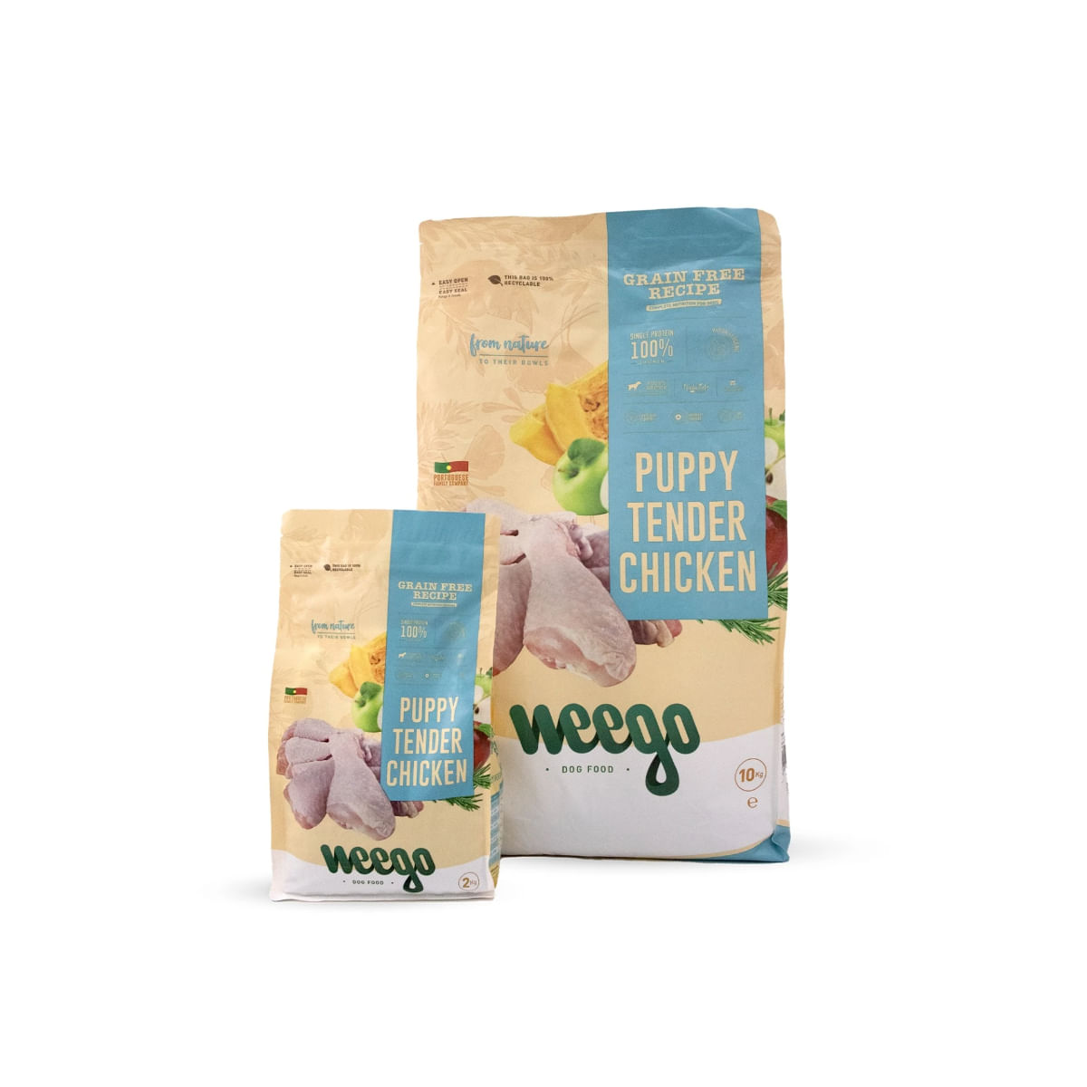 WEEGO Puppy Tender Chicken, XS-XL, Pui, hrană uscată fără cereale câini junior, 10kg