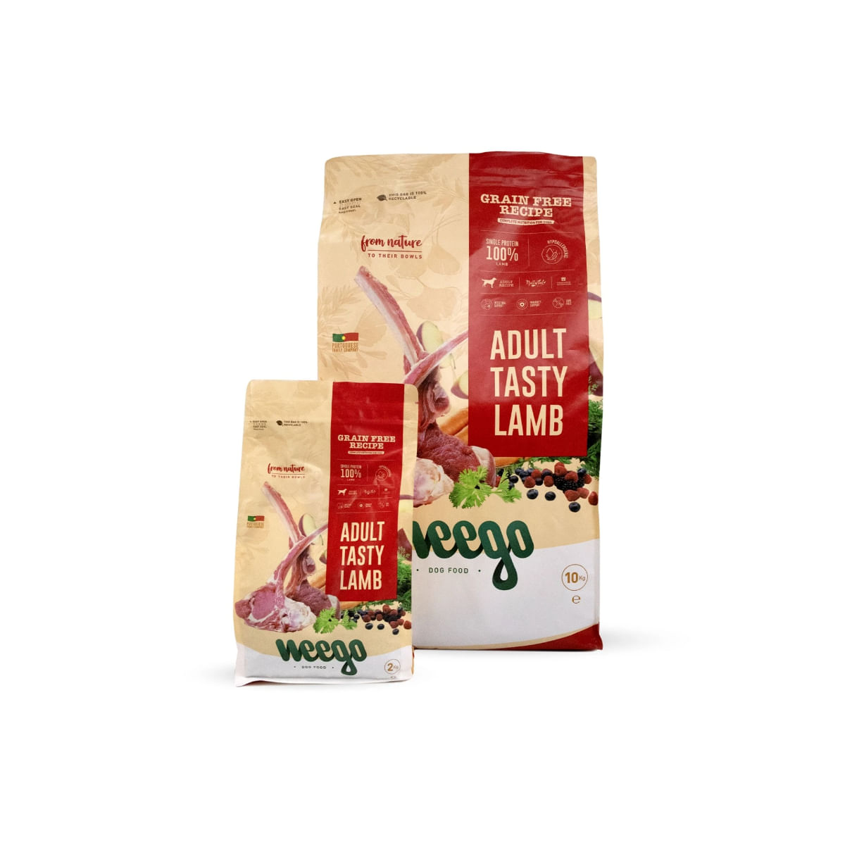 WEEGO Tasty Lamb, XS-XL, Miel, hrană uscată monoproteică fără cereale câini, 10kg