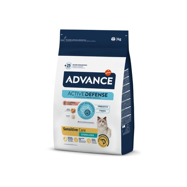 ADVANCE Sensitive Care, Somon, hrană uscată pisici, sistem digestiv, 3kg