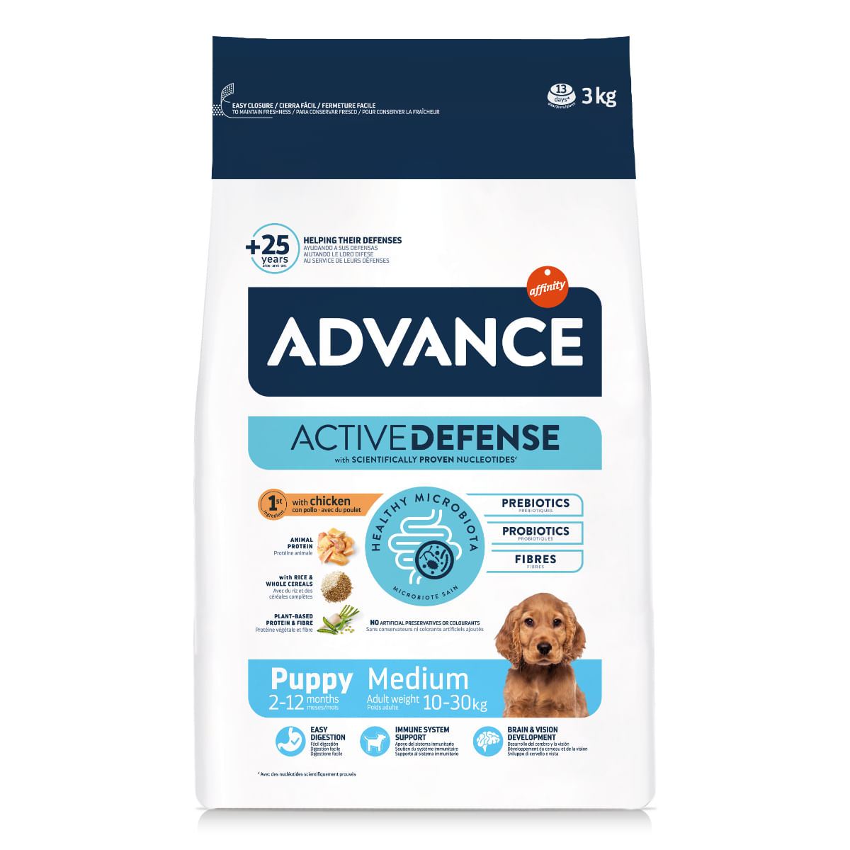 ADVANCE Puppy Medium, M, Pui, hrană uscată câini junior, 3kg