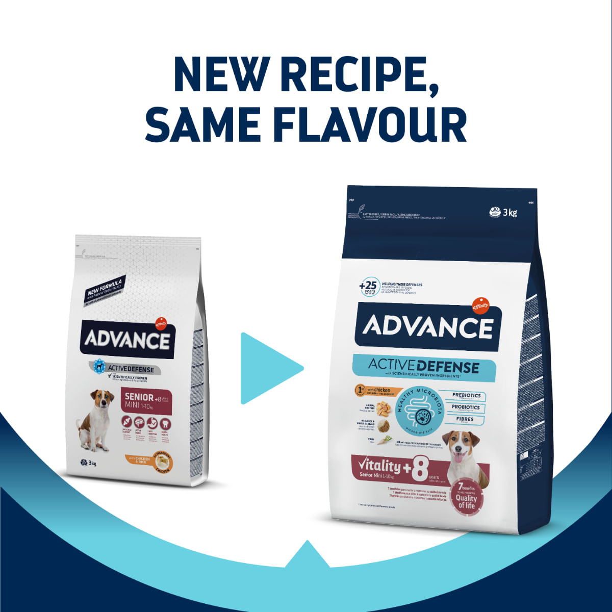 ADVANCE Vitality +7 Mini, XS-S, Pui, hrană uscată câini senior, 3kg
