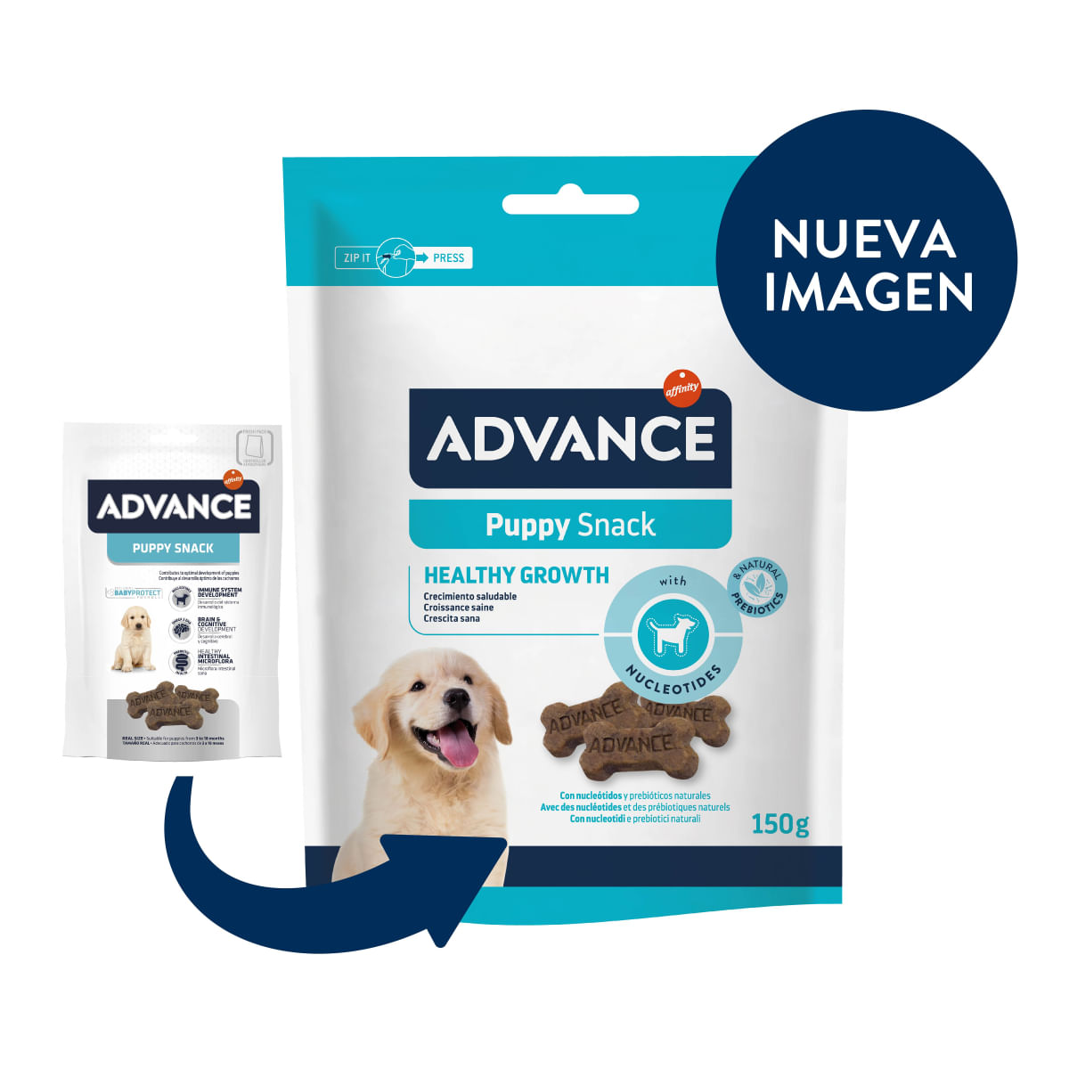 ADVANCE Puppy Snack, XS-XL, punguță recompense câini junior, 150g - 2 | YEO