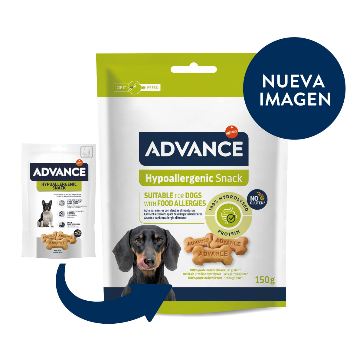 ADVANCE Hypoallergenic Snack, XS-XL, punguță recompense câini, alergii, 150g - 2 | YEO