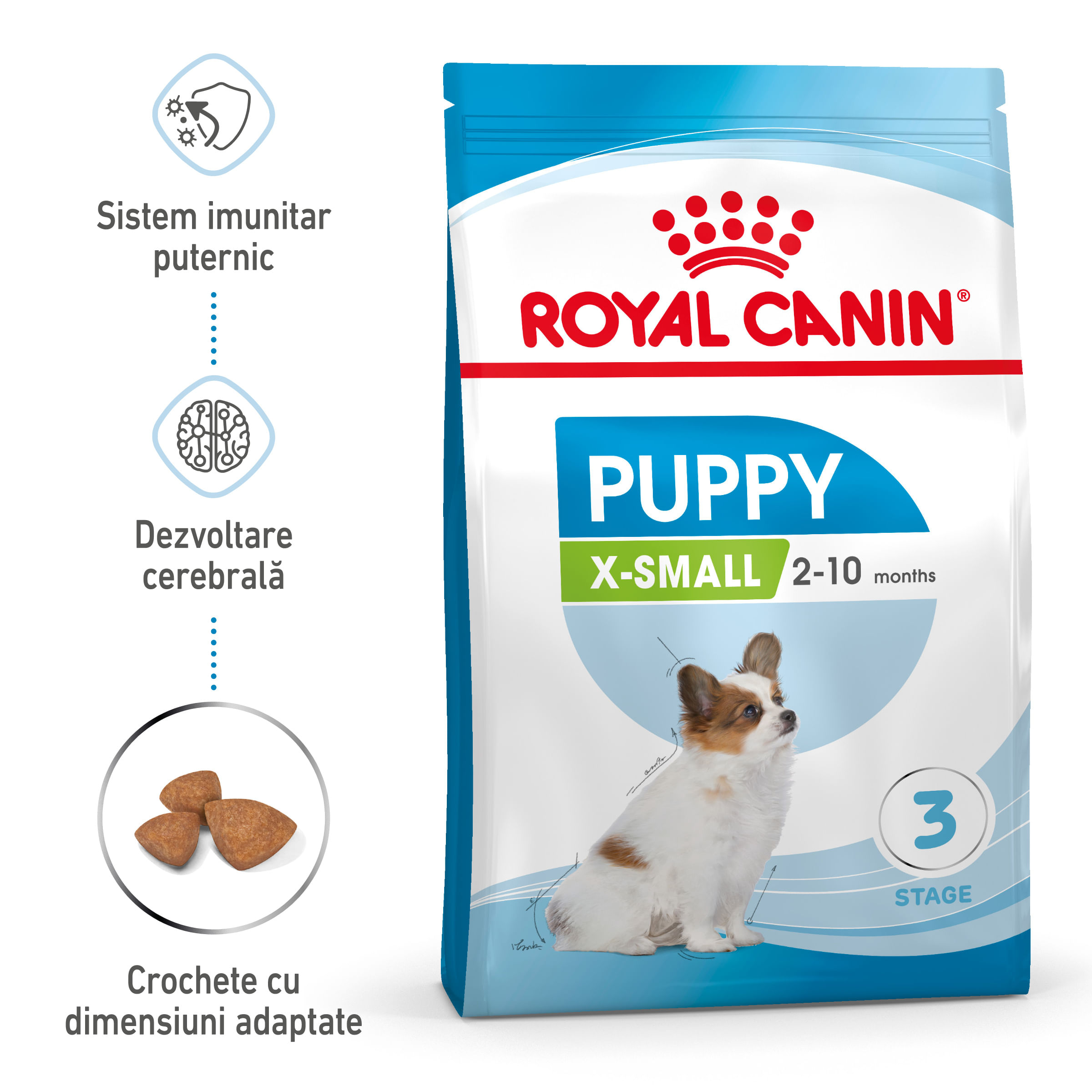 ROYAL CANIN X-Small Puppy, hrană uscată câini junior, 500g