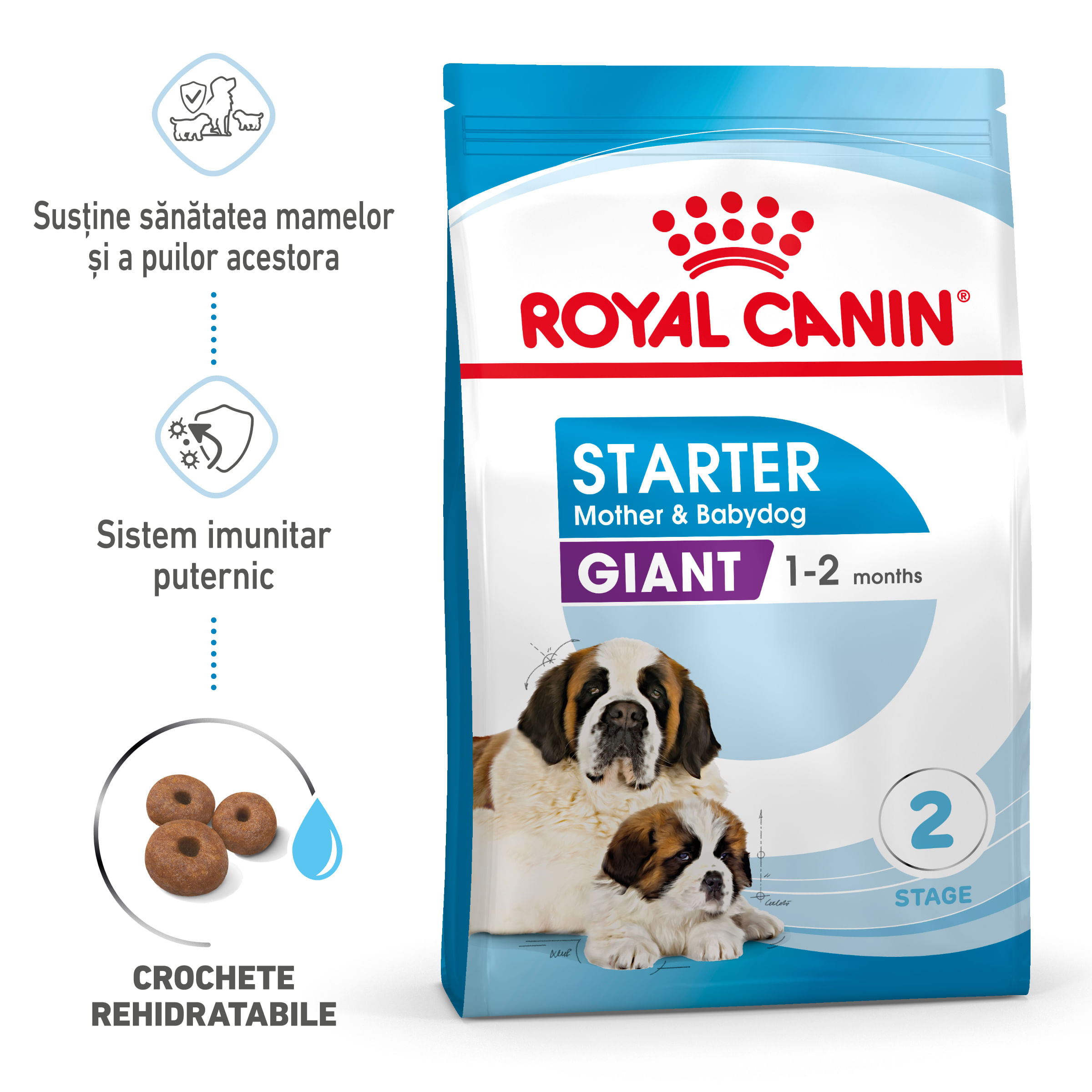 ROYAL CANIN Giant Starter Mother & Babydog, mama și puiul, hrană uscată câini, 15kg - 1 | YEO