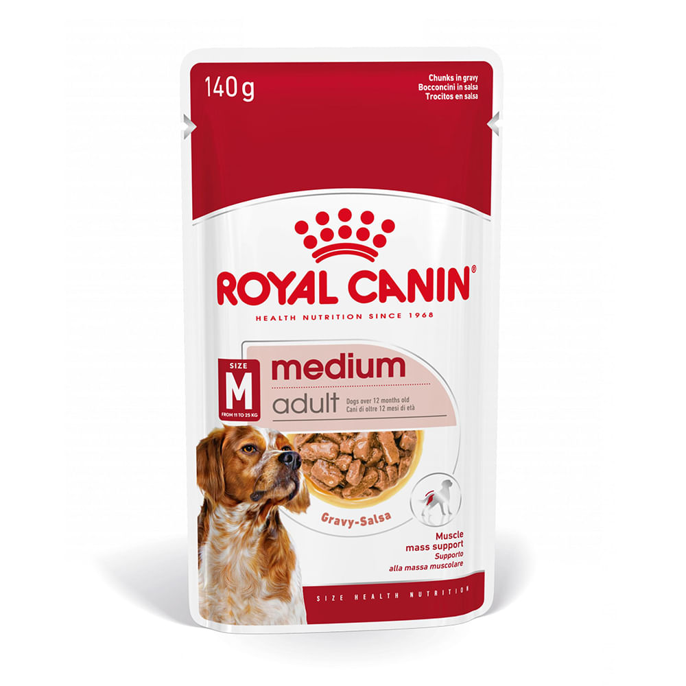 ROYAL CANIN Medium Adult hrană umedă câini (în sos), 140g