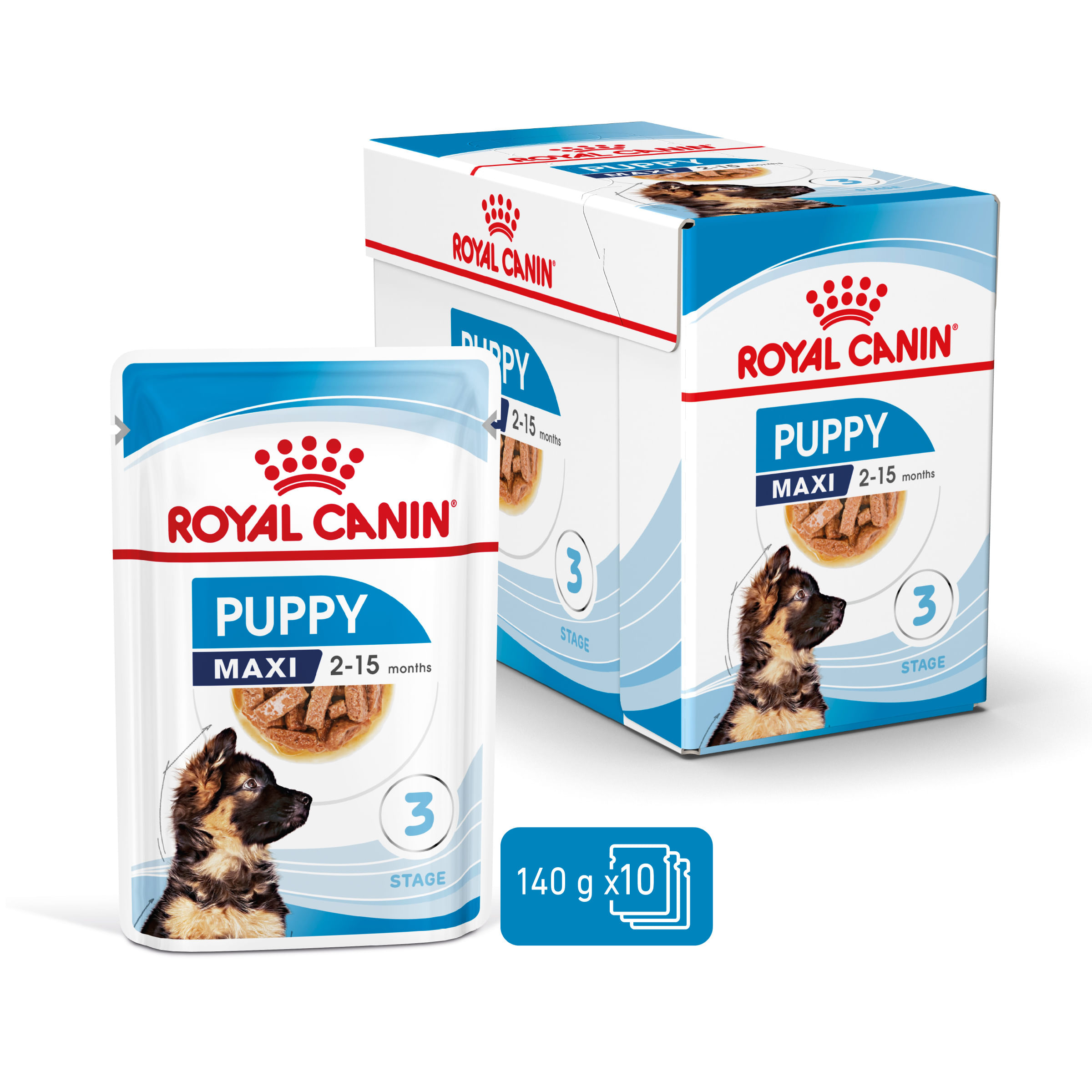 ROYAL CANIN Maxi Puppy, hrană umedă câini junior, (în sos), bax, 140g x 10buc - 2 | YEO