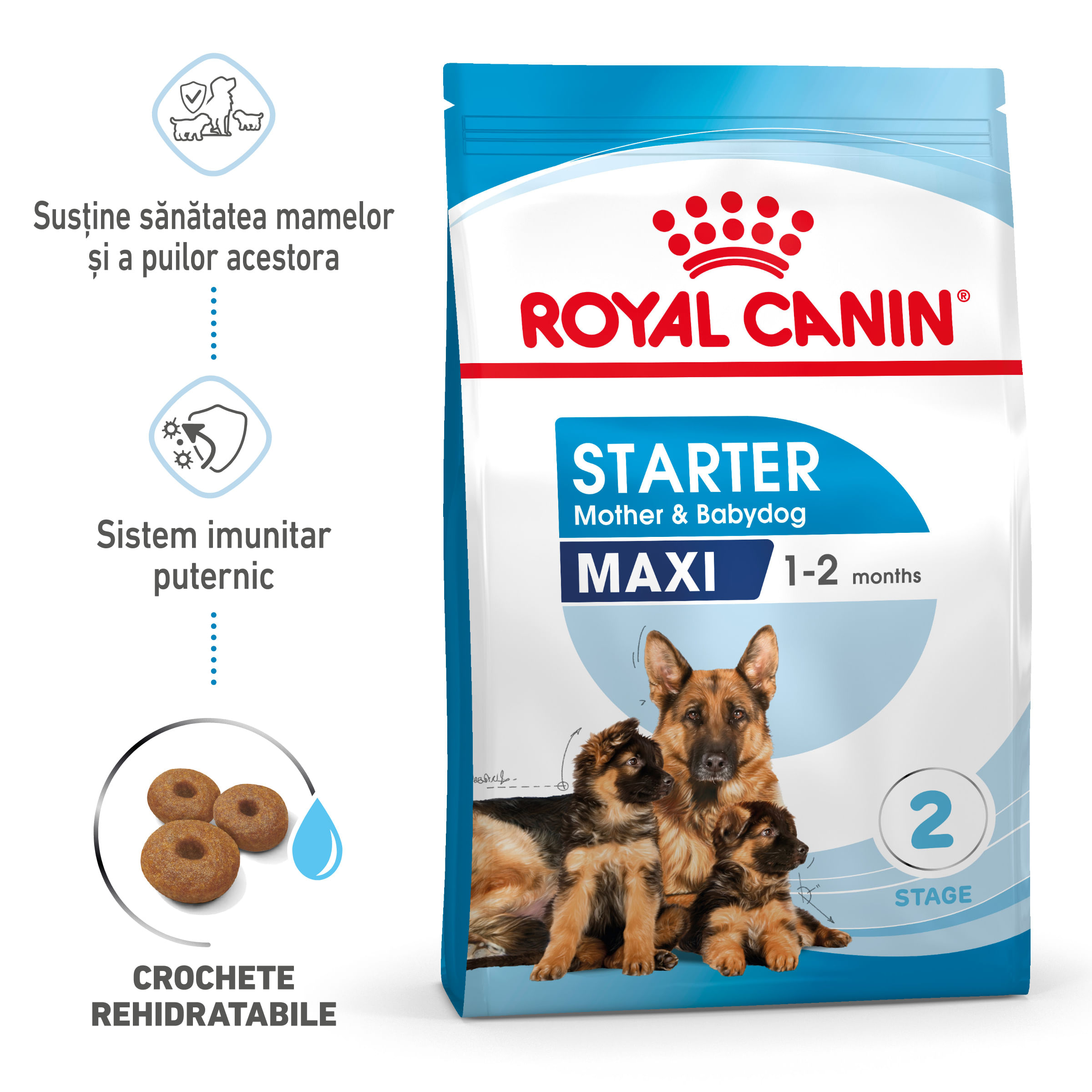 ROYAL CANIN Maxi Starter Mother & Babydog, mama și puiul, hrană uscată câini, 4kg