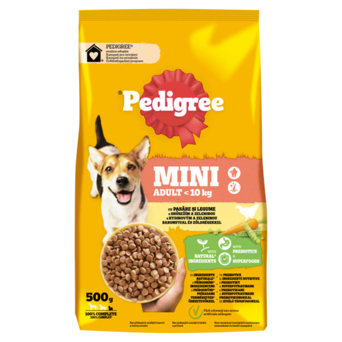 PEDIGREE Mini Adult, XS-S, Pasăre și Legume, hrană uscată câini, 500g - 2 | YEO