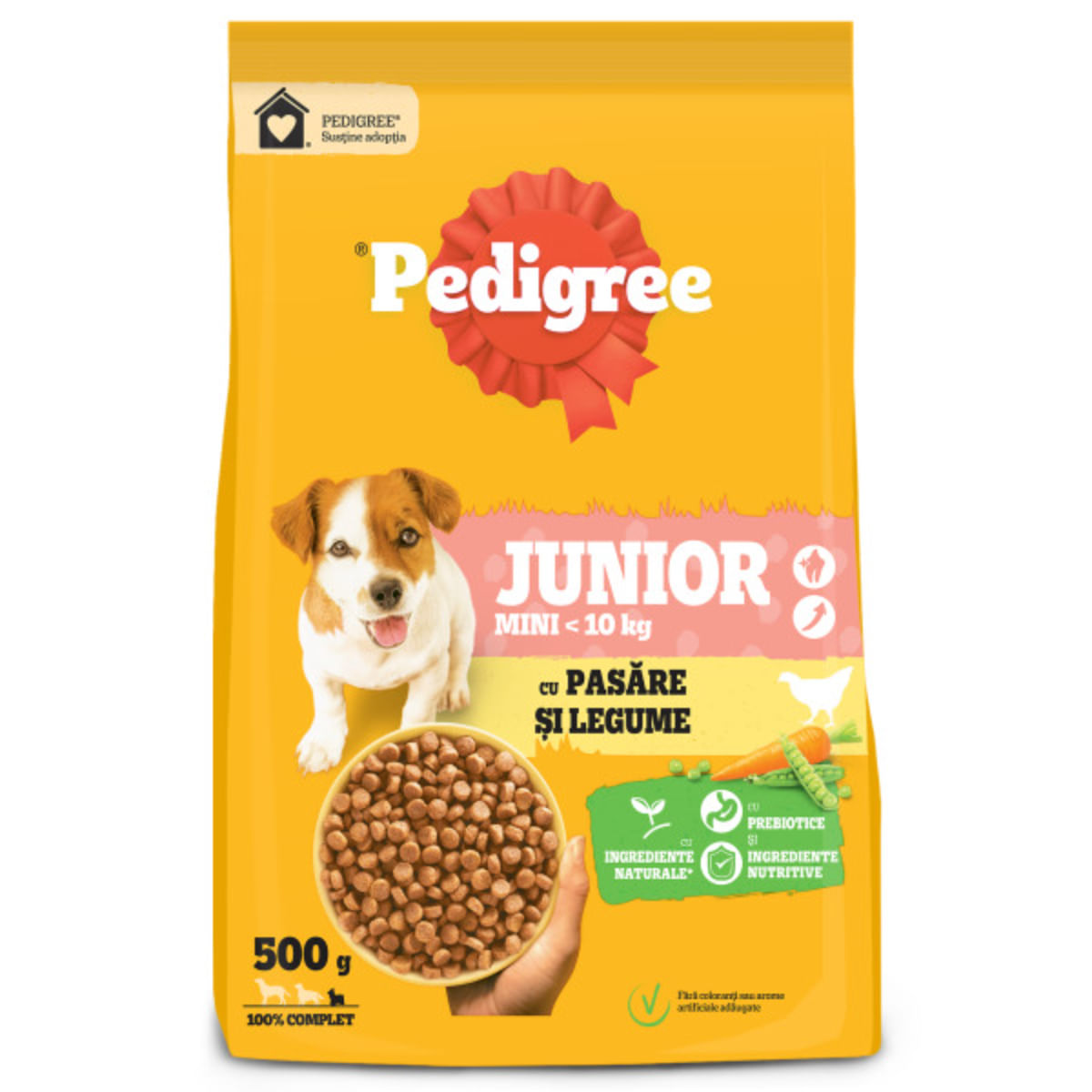 PEDIGREE Junior Mini, XS-S, Pasăre și Legume, hrană uscată câini junior, 500g - 2 | YEO