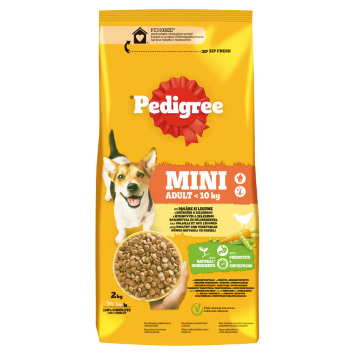 PEDIGREE Mini Adult, XS-S, Pasăre și Legume, hrană uscată câini, 2kg - 2 | YEO