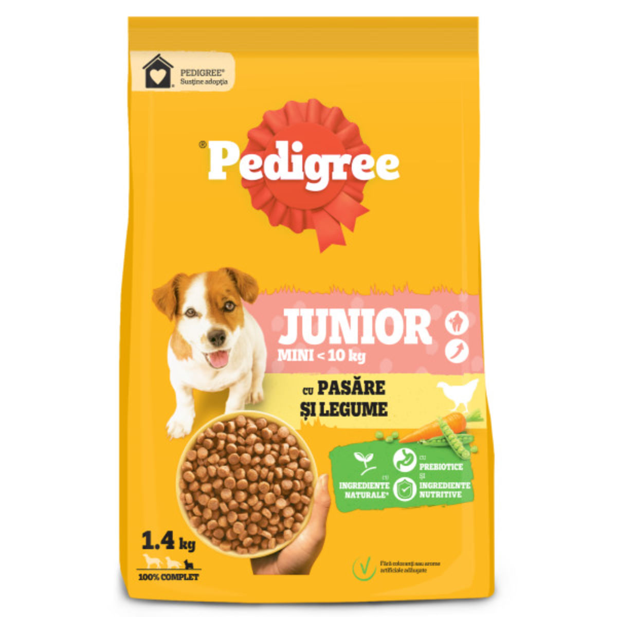 PEDIGREE Junior Mini, XS-S, Pasăre și Legume, hrană uscată câini junior, 1.4kg - 2 | YEO