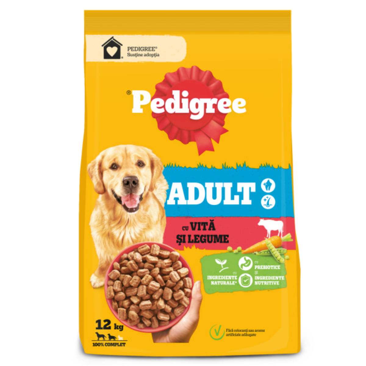 PEDIGREE Adult, M-XL, Vită și Legume, hrană uscată câini, 12kg