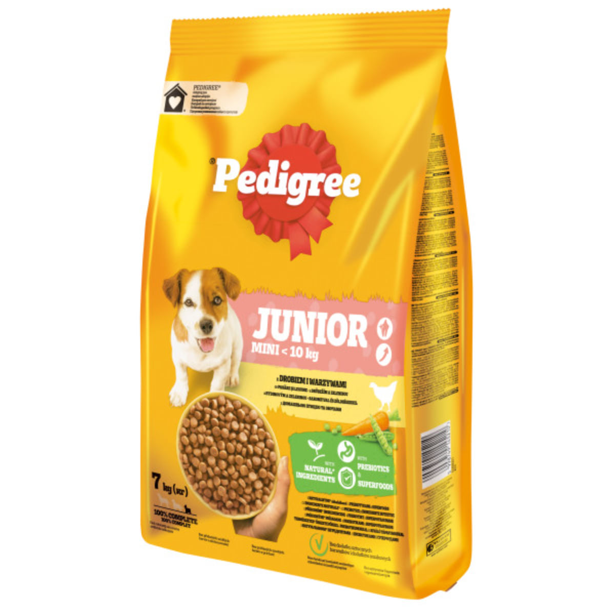 PEDIGREE Junior Mini, XS-S, Pasăre și Legume, hrană uscată câini junior, 7kg