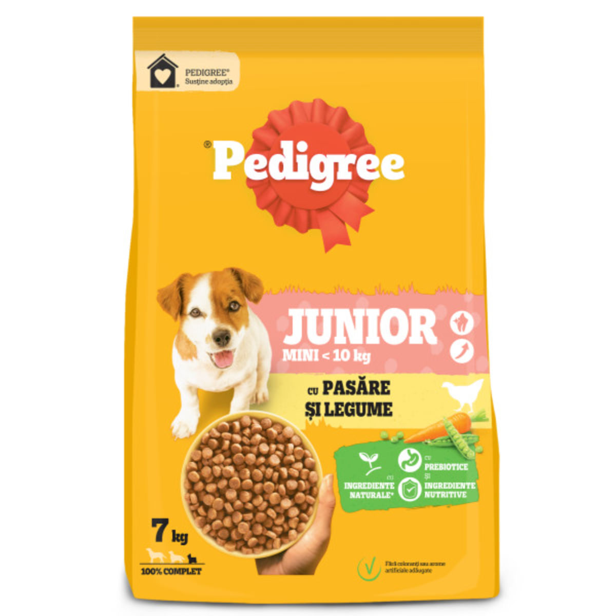 PEDIGREE Junior Mini, XS-S, Pasăre și Legume, hrană uscată câini junior, 7kg - 2 | YEO