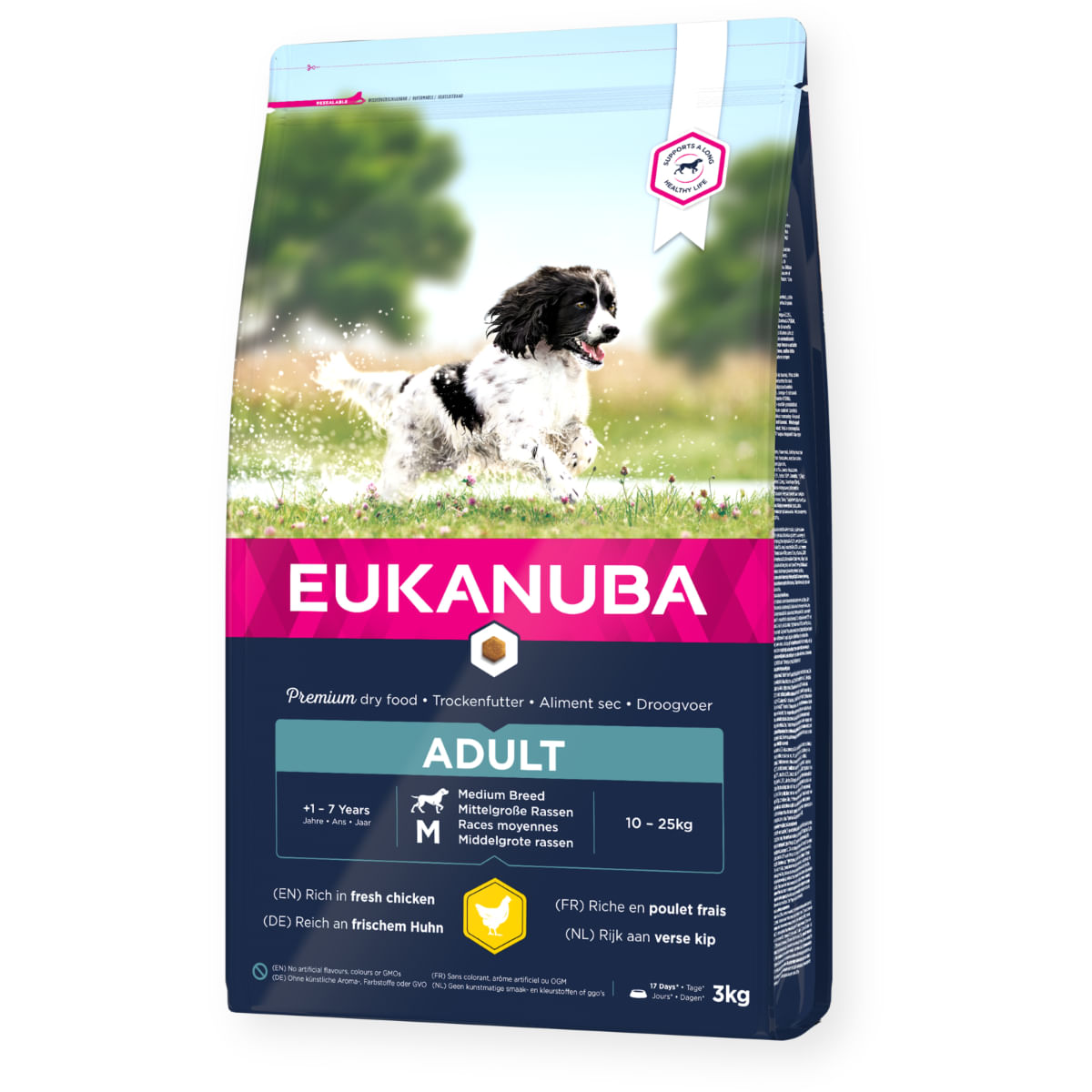 EUKANUBA Adult Medium Breed, M, Pui, hrană uscată câini, 15kg