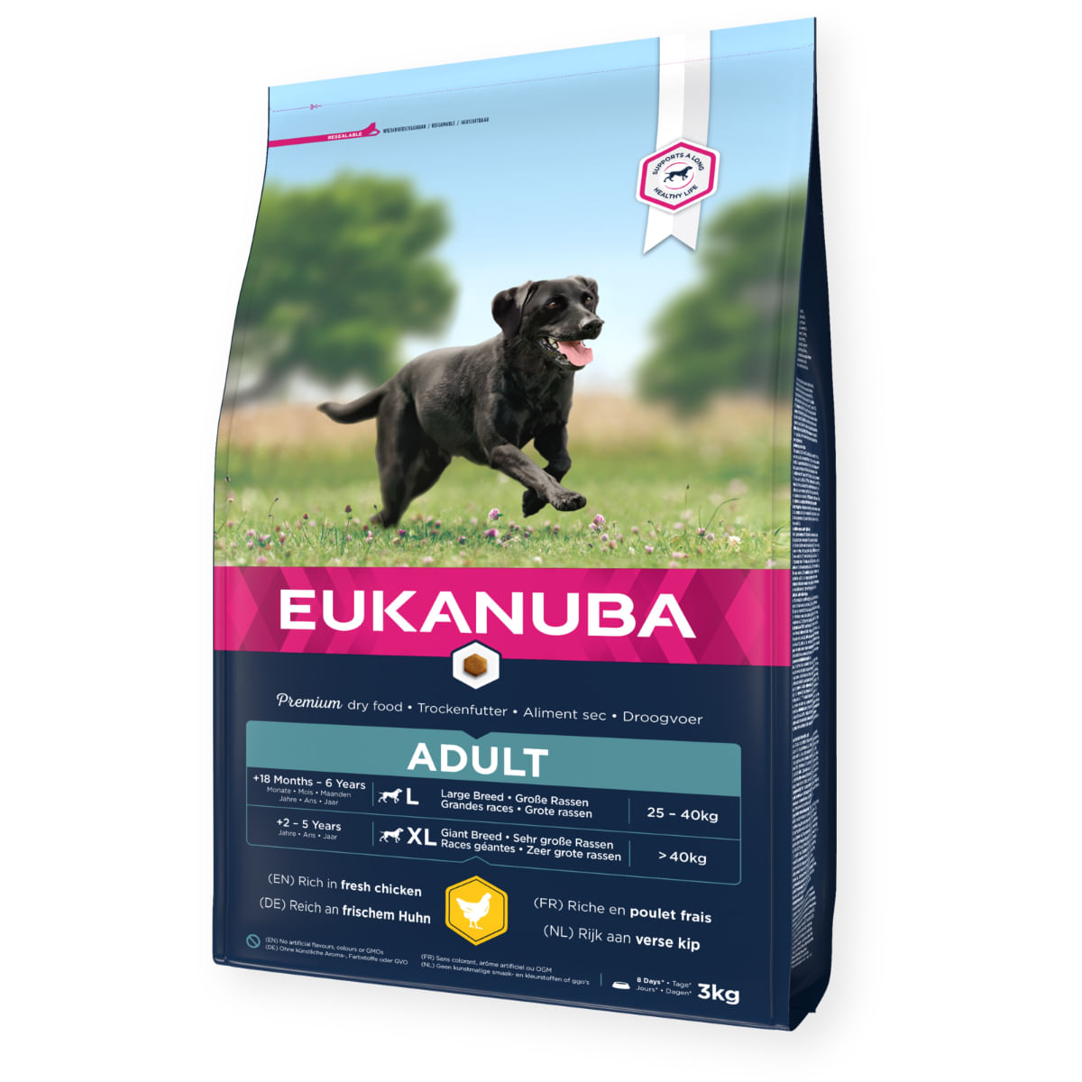 EUKANUBA Adult Large Breed, L-XL, Pui, hrană uscată câini, 15kg