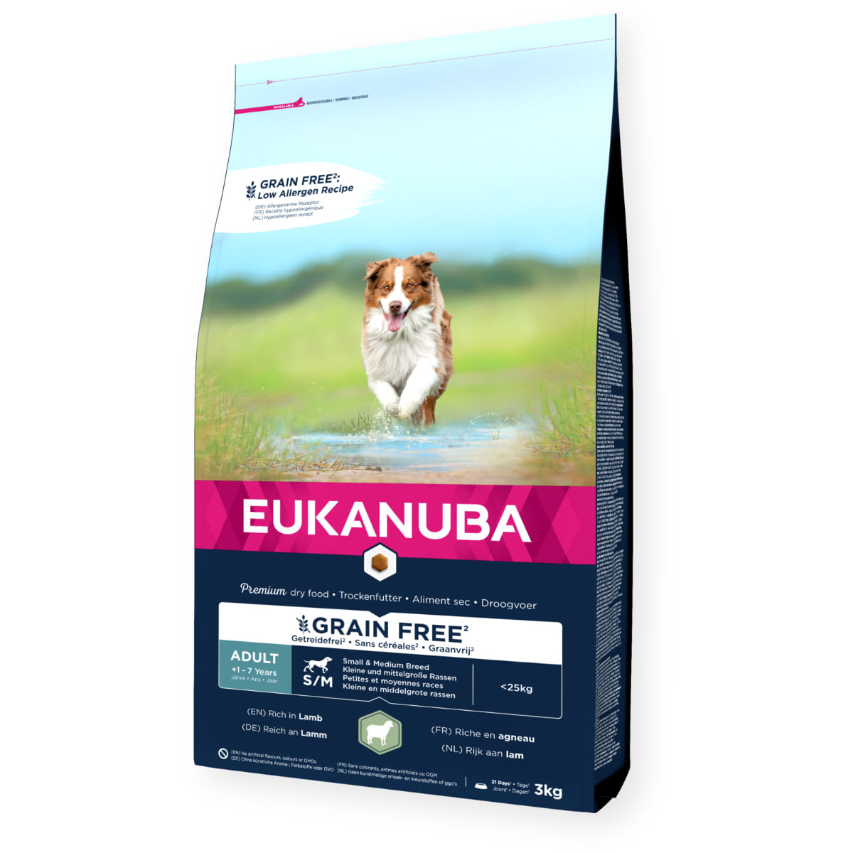 EUKANUBA Grain Free Adult Small & Medium Breed, S-M, Miel, hrană uscată fără cereale câini, 12kg