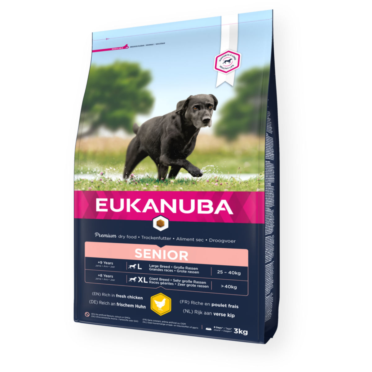 EUKANUBA Senior Large Breed, L-XL, Pui, hrană uscată câini senior, 15kg