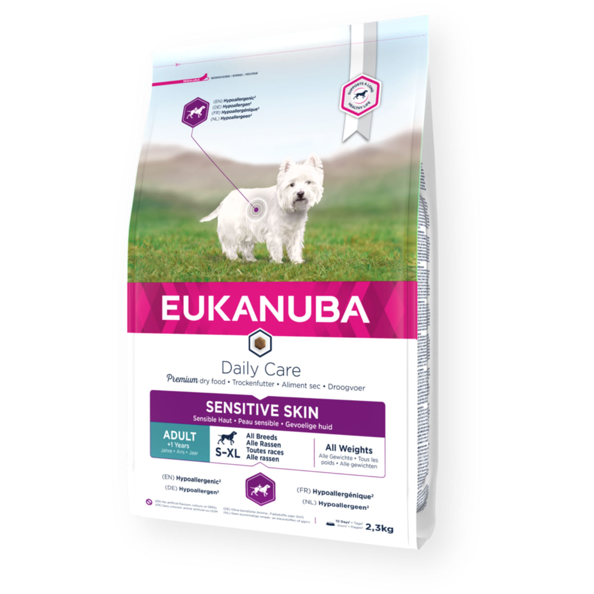 EUKANUBA Daily Care Sensitive Skin, S-XL, Pește, hrană uscată câini, piele & blană, 12kg