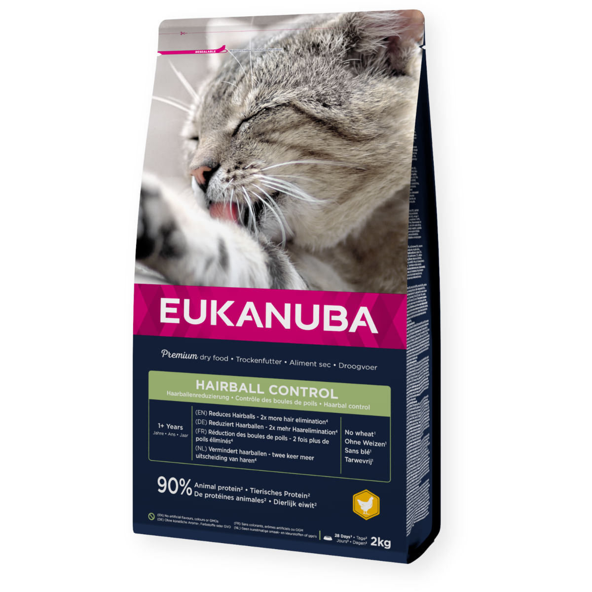 EUKANUBA Hairball Control, Pui, hrană uscată pisici, limitarea ghemurilor de blană, 10kg