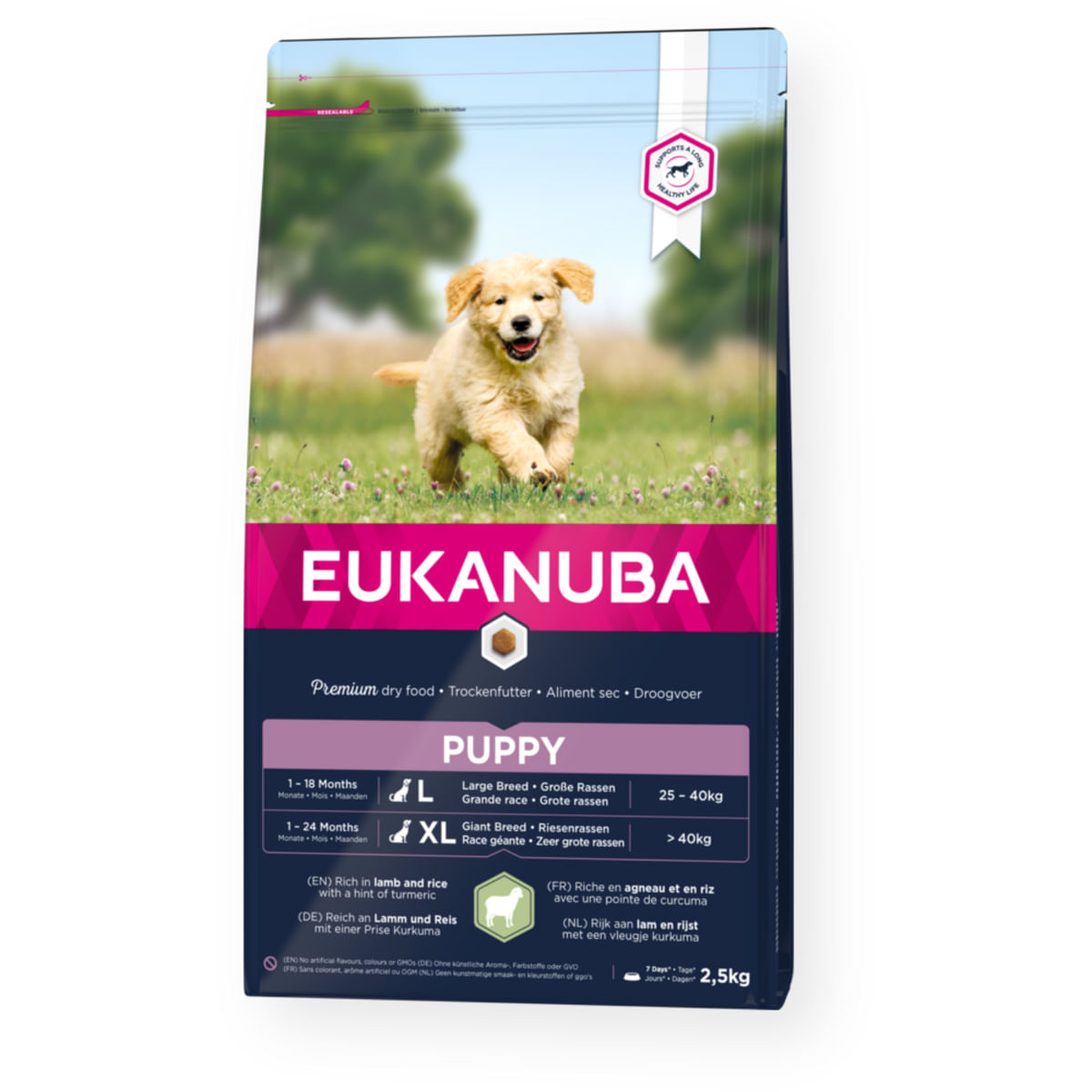 EUKANUBA Puppy Large Breed, L-XL, Miel și Orez, hrană uscată câini junior, 12kg