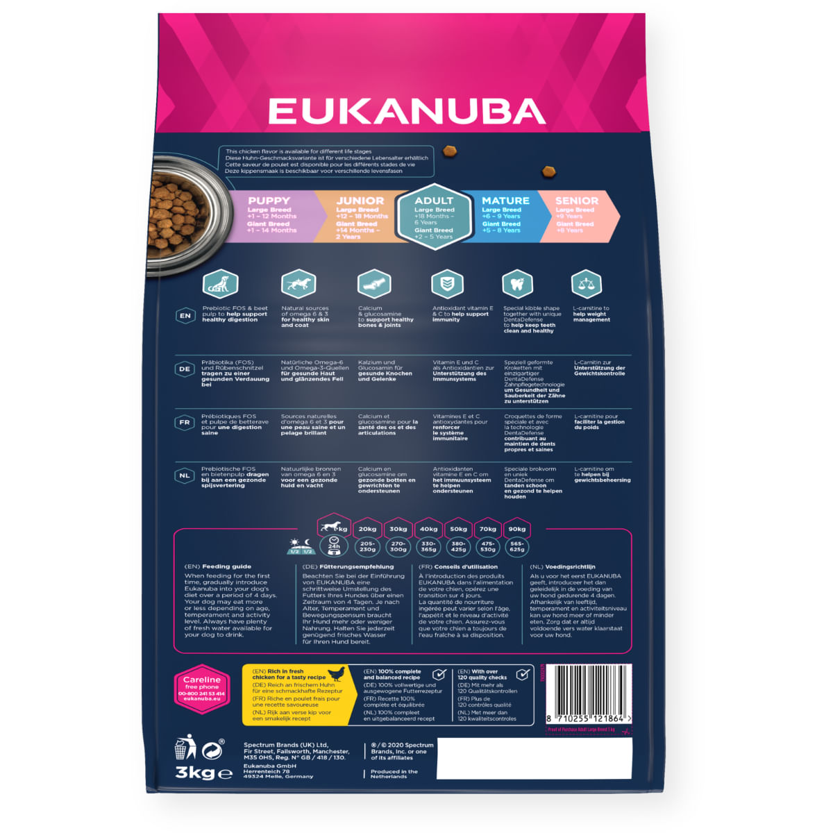 EUKANUBA Adult Large Breed, L-XL, Pui, hrană uscată câini, 15kg - 2 | YEO