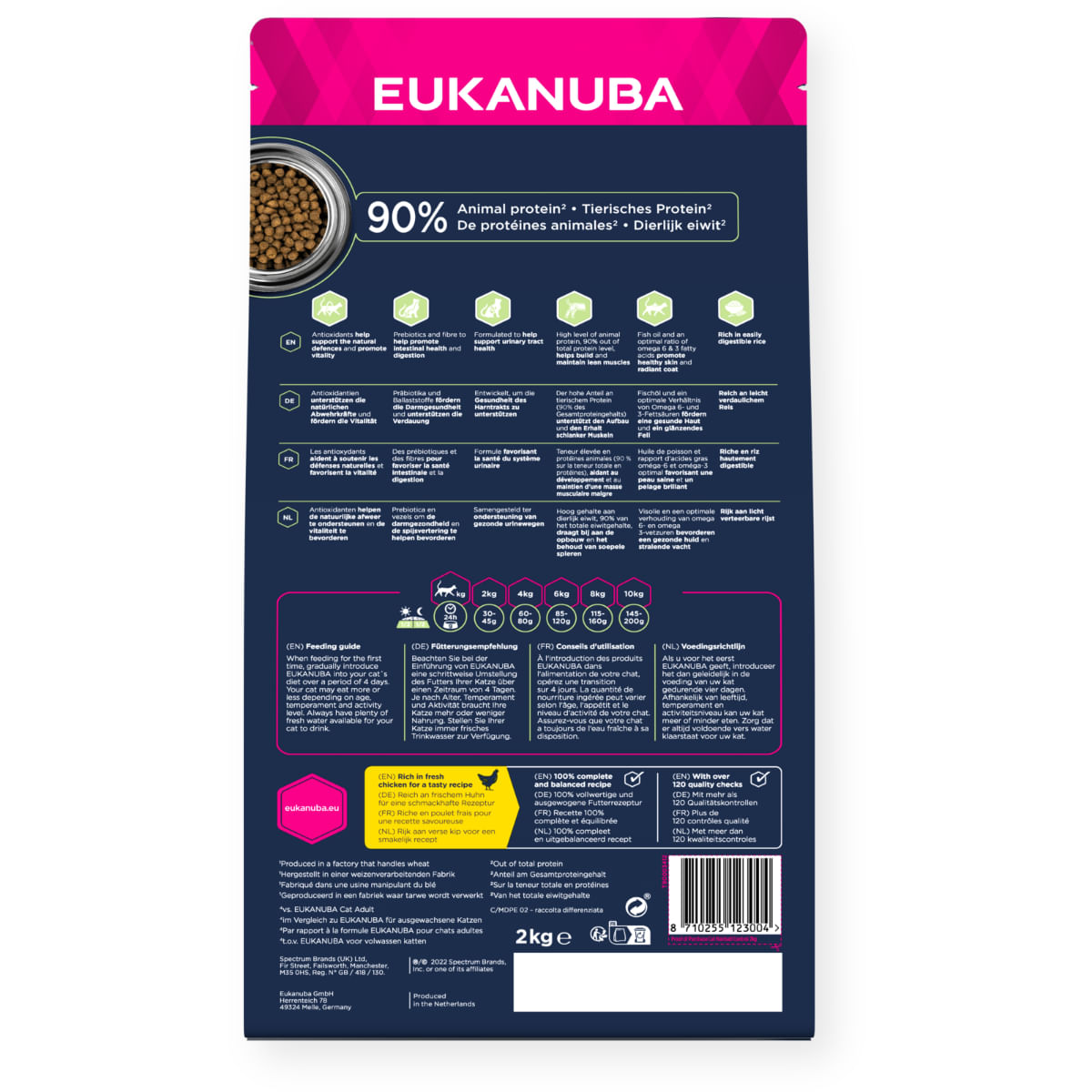 EUKANUBA Hairball Control, Pui, hrană uscată pisici, limitarea ghemurilor de blană, 10kg - 2 | YEO