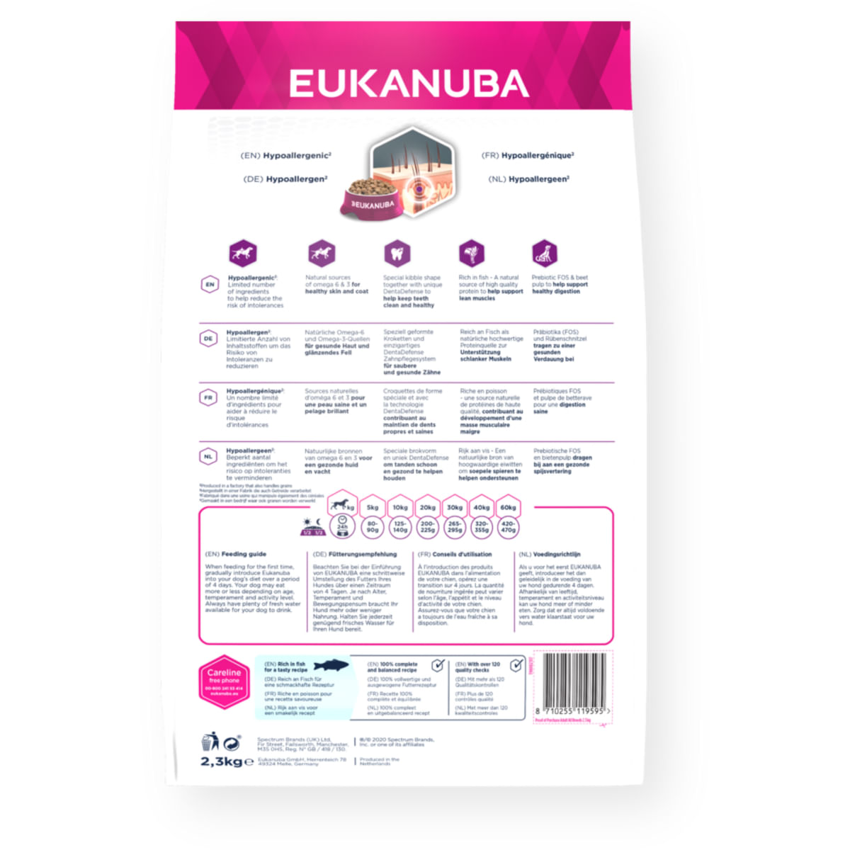 EUKANUBA Daily Care Sensitive Skin, S-XL, Pește, hrană uscată câini, piele & blană, 12kg - 3 | YEO