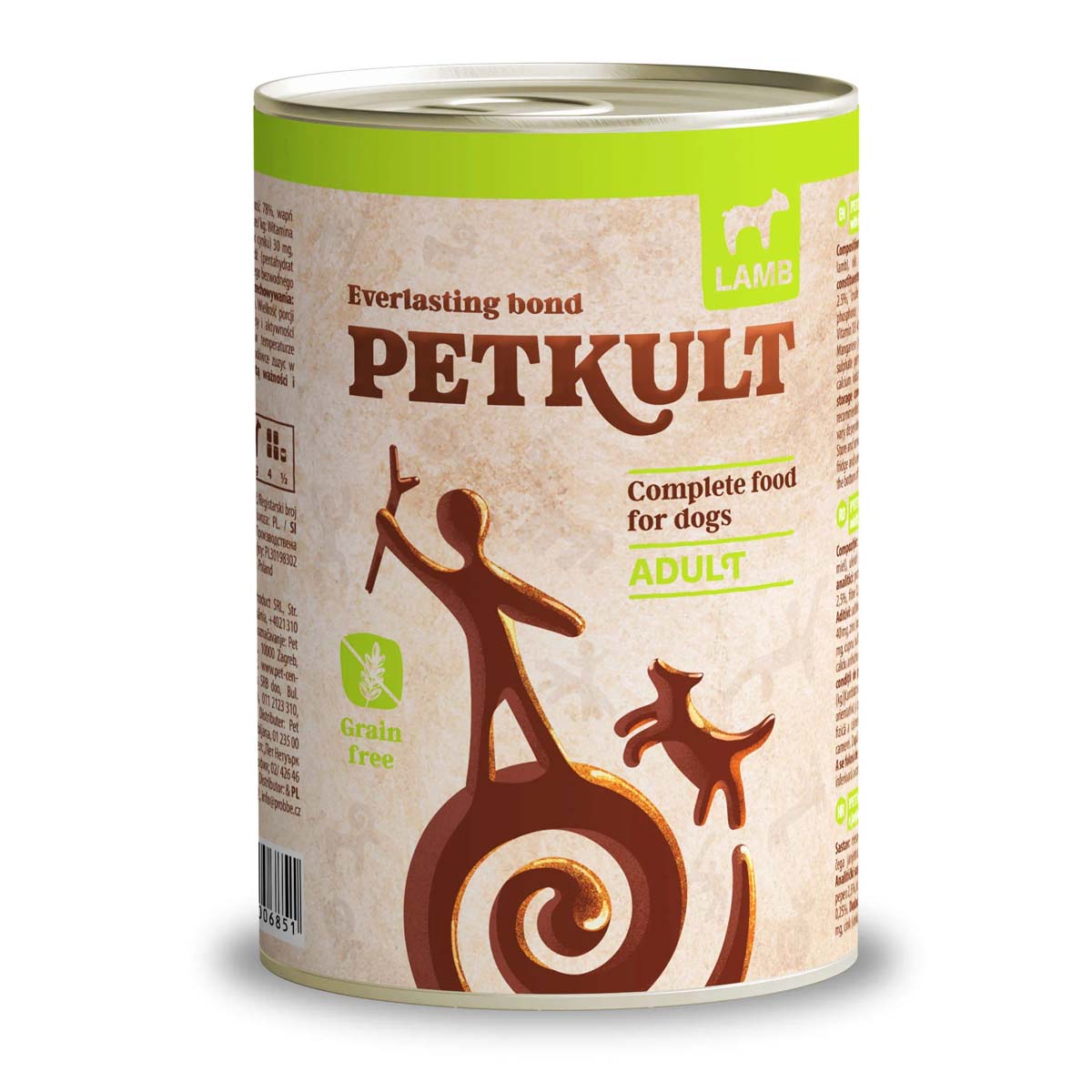 PETKULT Grain Free Adult, Miel, conservă hrană umedă fără cereale câini, 400g