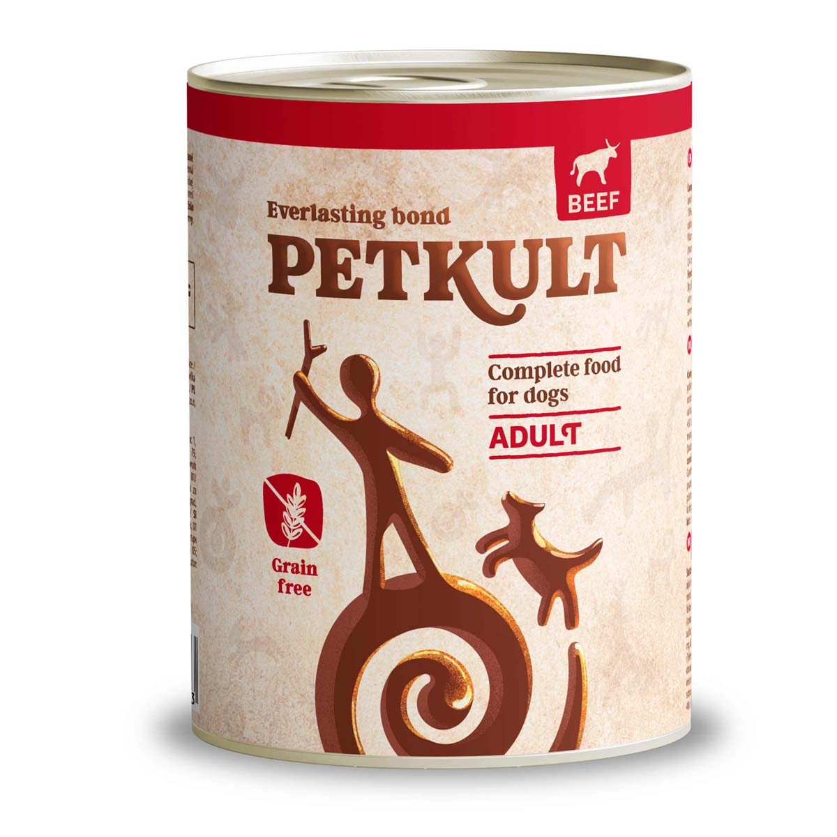 PETKULT Grain Free Adult, Vită, conservă hrană umedă fără cereale câini, 800g