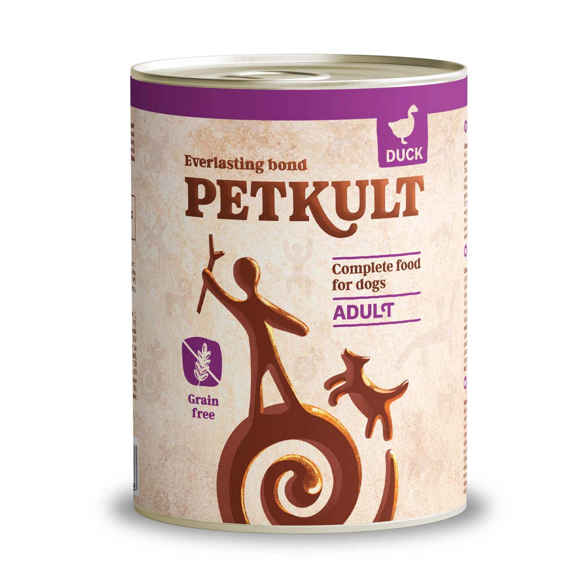 PETKULT Grain Free Adult, Rață, conservă hrană umedă fără cereale câini, 800g