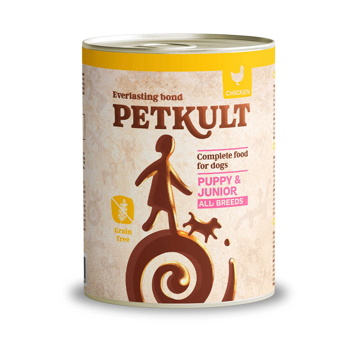 PETKULT Grain Free Junior, Pui, conservă hrană umedă fără cereale câini junior, 800g