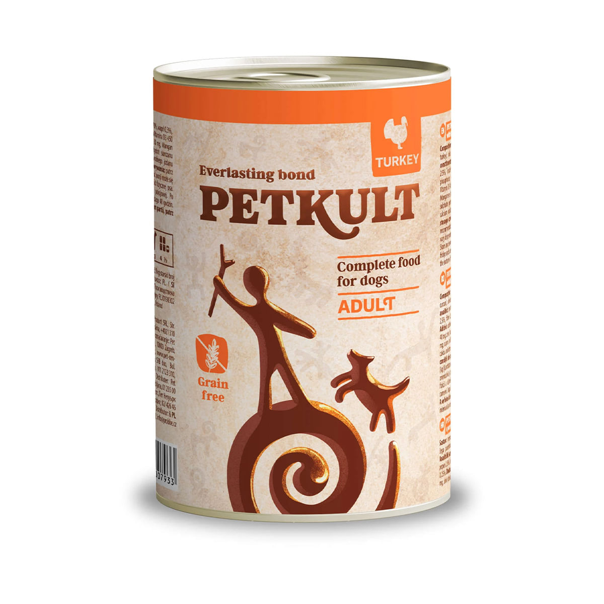 PETKULT Grain Free Adult, Curcan, conservă hrană umedă fără cereale câini, 400g