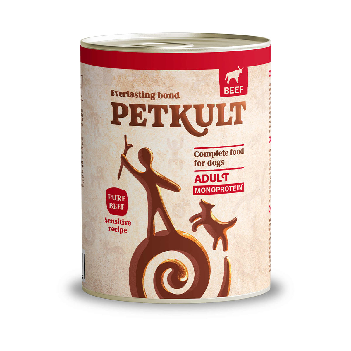 PETKULT Monoprotein Sensitive, Vită şi Orez brun, conservă hrană umedă monoproteică fără cereale câini, 800g