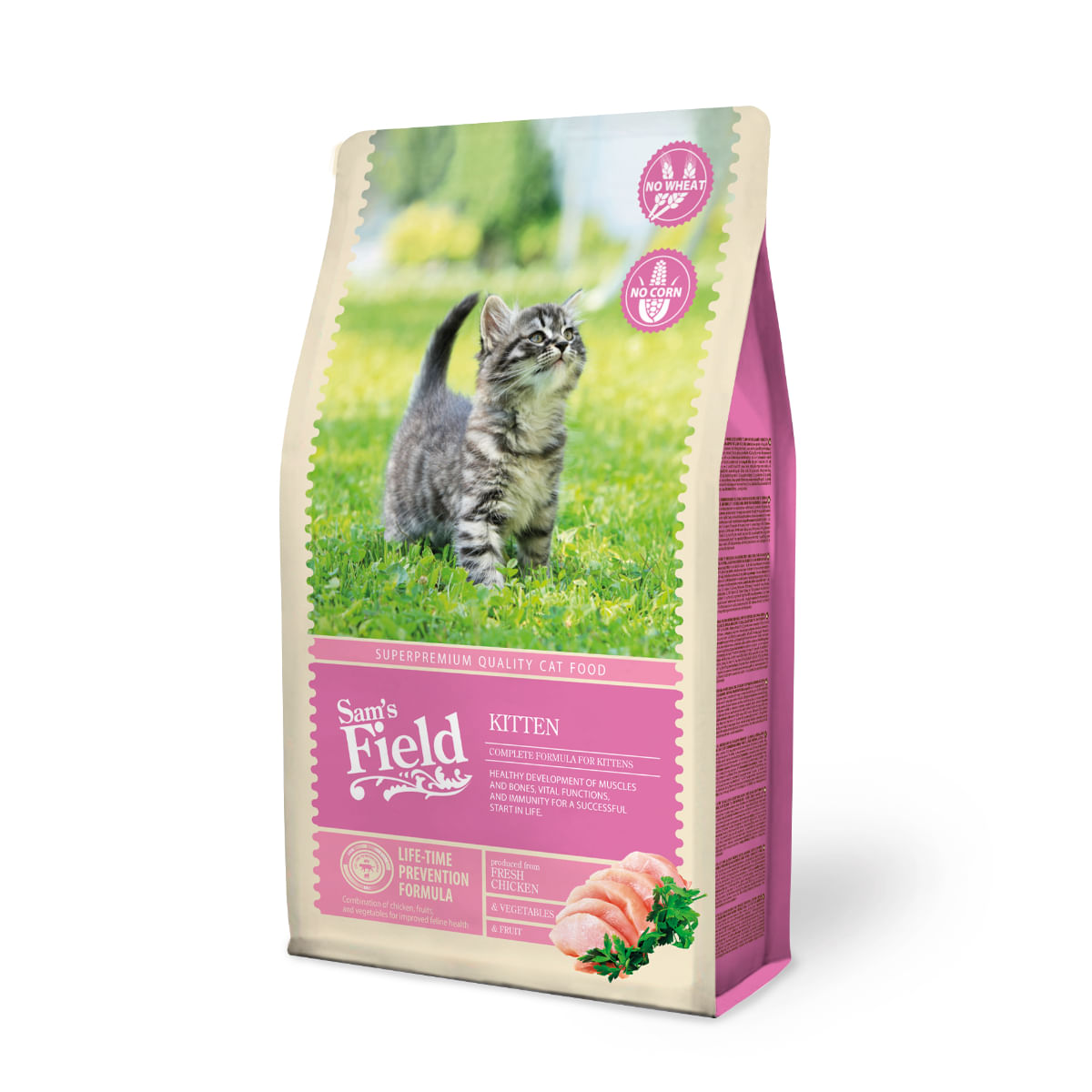 SAM\'S FIELD Kitten, Pui, hrană uscată pisici junior, 2.5kg