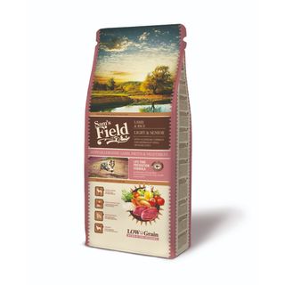 SAM'S FIELD Fresh Light & Senior, XS-XL, Miel și Orez, hrană uscată conținut redus cereale câini, alergii, 13kg