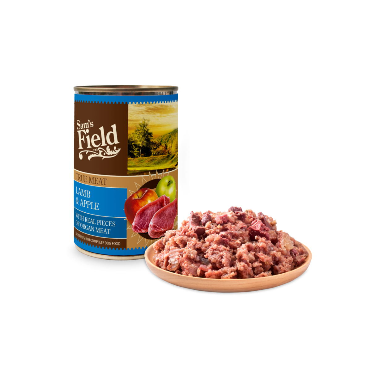 SAM\'S FIELD True Meat, XS-XL, Miel și Măr, conservă hrană umedă fără cereale câini, (în aspic), 400g - 2 | YEO