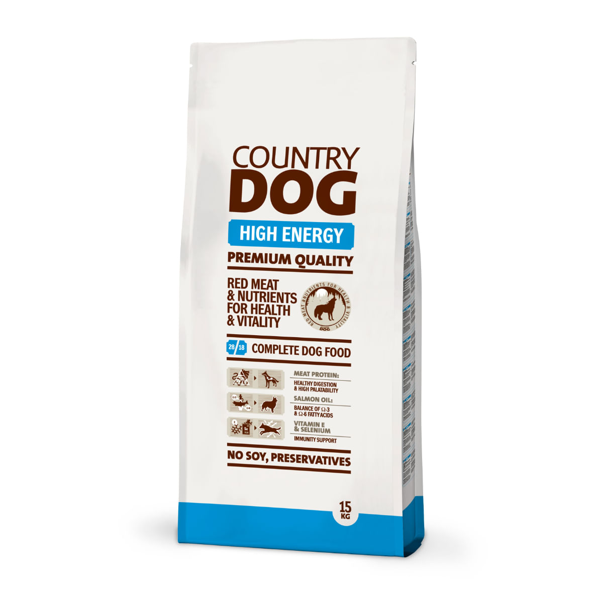 COUNTRY DOG FOOD High Energy, XS-XL, Pui, hrană uscată câini, activitate intensă, 15kg