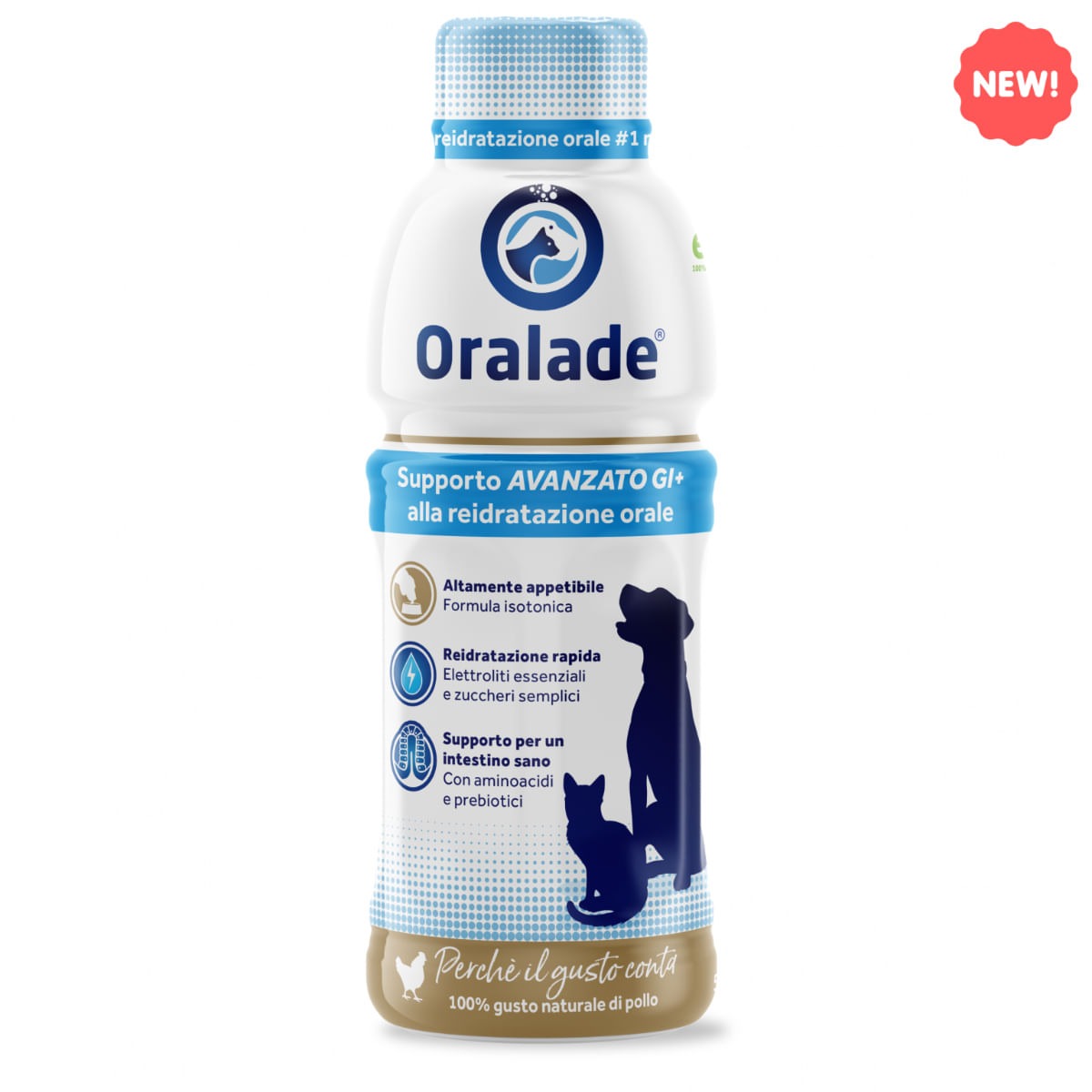 ORALADE Advance GI Oral Rehidratation Support, Pui, dietă veterinară, flacon hrană lichidă câini și pisici, sistem digestiv, 500ml - 1 | YEO