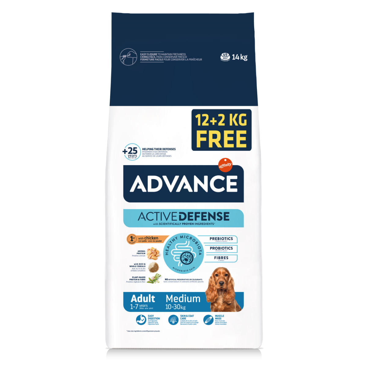 ADVANCE Dog Medium Adult, M, Pui, hrană uscată câini ADVANCE Adult Medium, M, Pui, hrană uscată câini, GRATUIT, 12 + 2KG - 1 | YEO