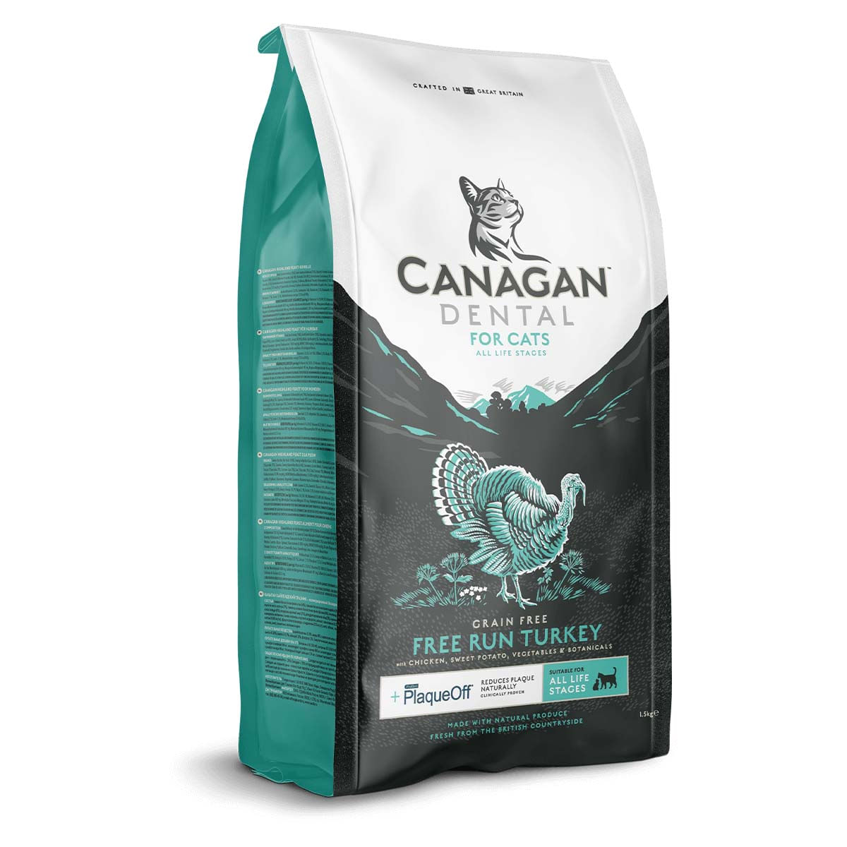 CANAGAN Dental, Curcan, hrană uscată fără cereale pisici junior & adult, sensibilități dentare, 1.5kg - 1 | YEO